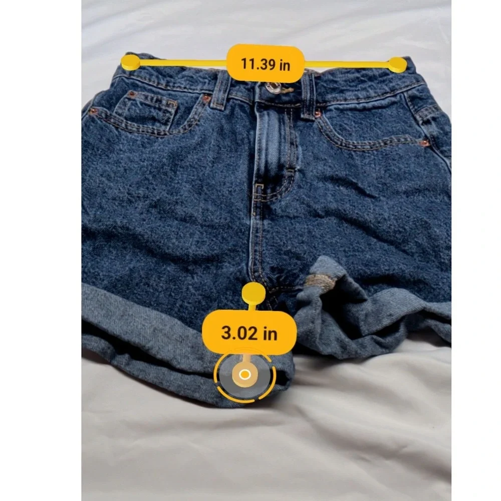Primark Denim Co Womens High Waisted Cuffed Jean Shorts Blue Size 2 US